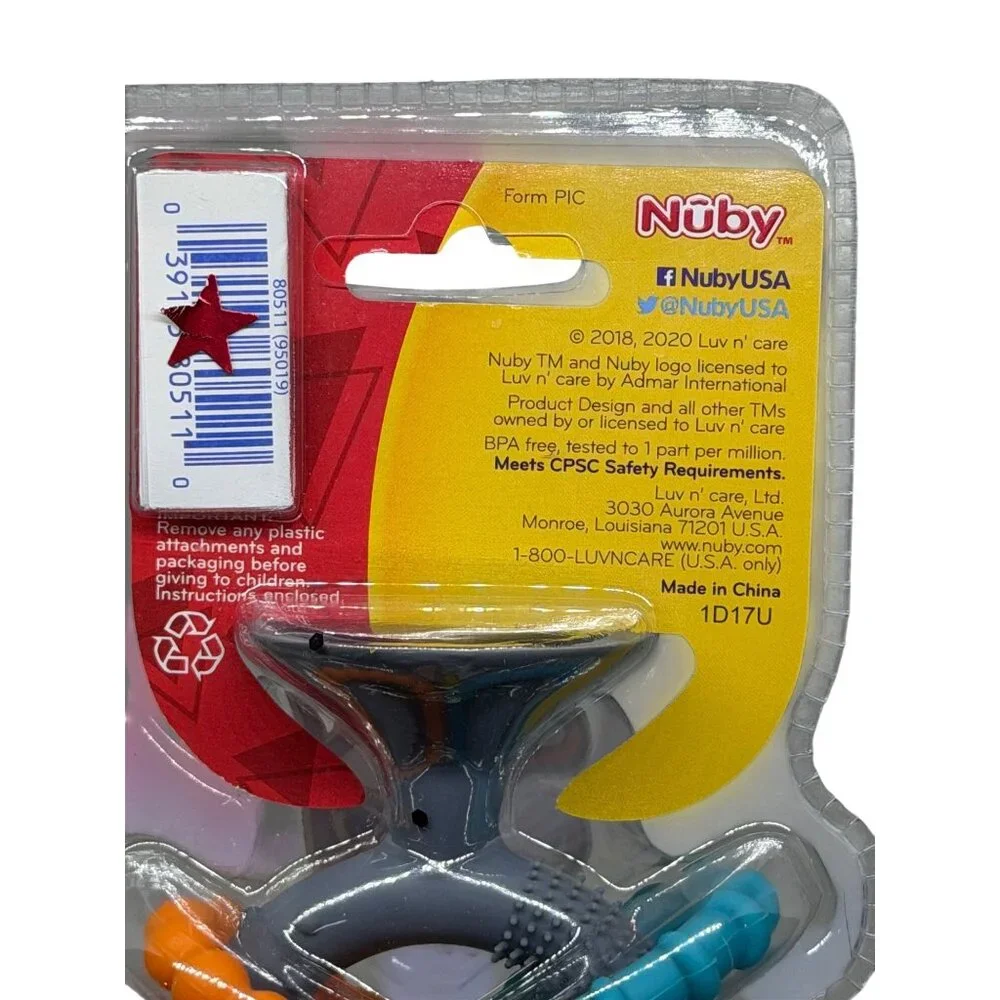 NIP Nuby Silly Suction Baby Learning Toy Prong Interactive High Chair Rings 18m+